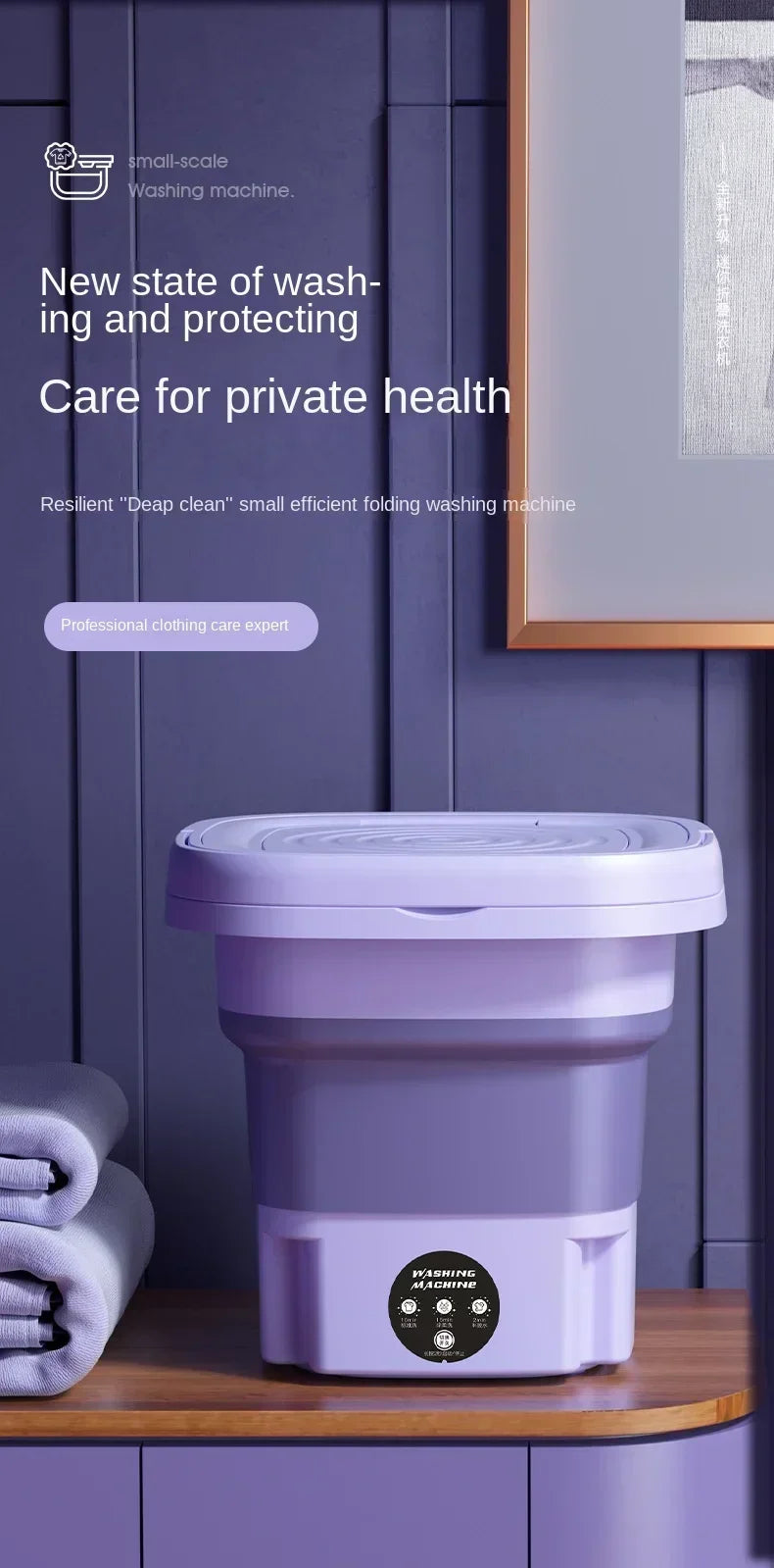 SpinGo Pro Portable Folding Washing Machine Compact Laundry Bucket with Drying Function for Travel Health-Friendly Durable TPE Material