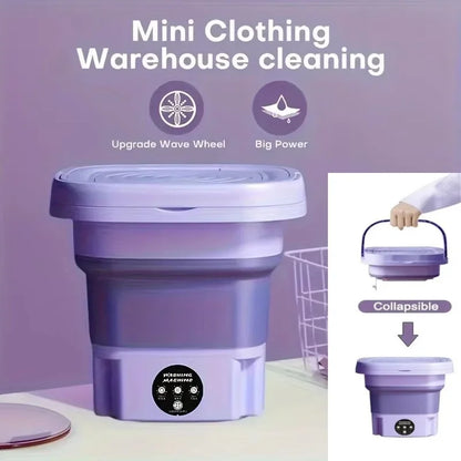 SpinGo Pro Portable Folding Washing Machine Compact Laundry Bucket with Drying Function for Travel Health-Friendly Durable TPE Material