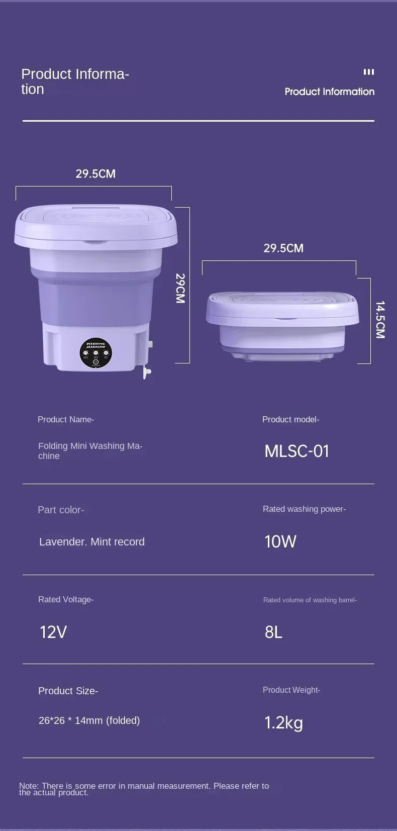 SpinGo Pro Portable Folding Washing Machine Compact Laundry Bucket with Drying Function for Travel Health-Friendly Durable TPE Material