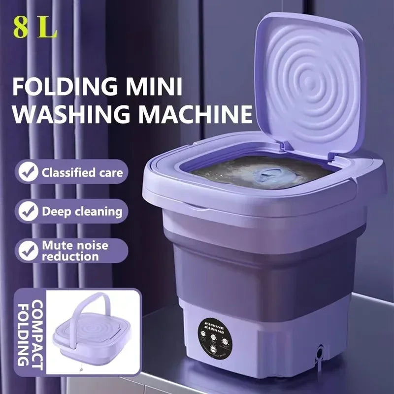 SpinGo Pro Portable Folding Washing Machine Compact Laundry Bucket with Drying Function for Travel Health-Friendly Durable TPE Material